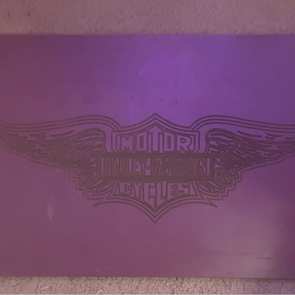 Harley-Davidson Handmade one of a kind logo display engraved one of a kind!